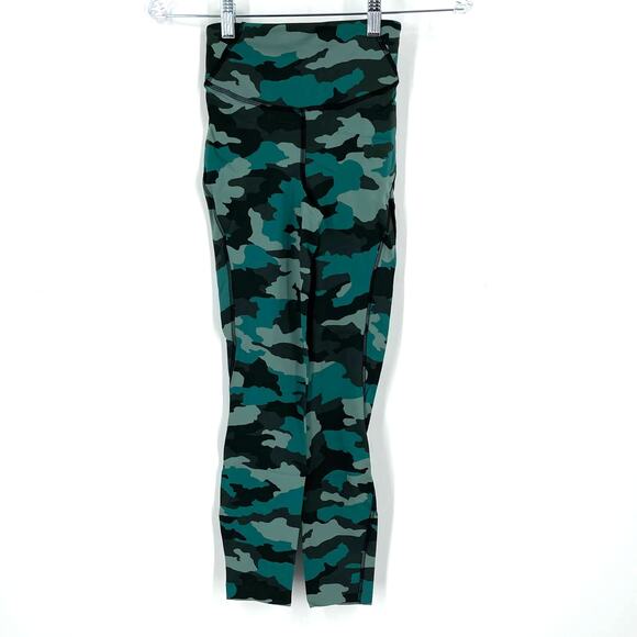 Lululemon Base Pace High Rise Tight 25" Camo Tidewater Teal Size 2 - Picture 1 of 7